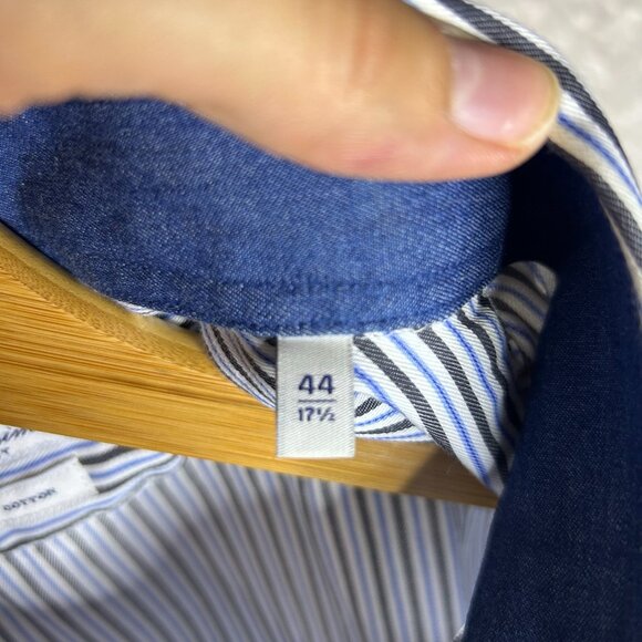 Camicissima Long Sleeve Striped Button Down Shirt Men's Size 44/17.5 Extra Large - Picture 6 of 8